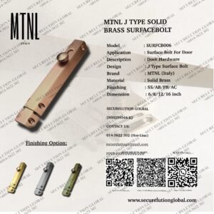 MTNL Solid Brass Surface Bolt