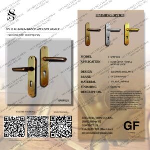 Solid Brass Back Plate Lever Handle