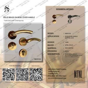 Solid Brass On-Rose Lever Handle