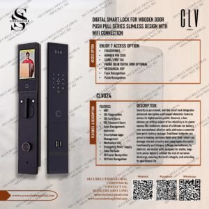 CLV024 Digital Smar Lock For Wooden Door Push Pull Series Slimless Design with WIFI Connection