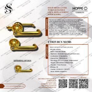 SOLID BRASS LEVER TUBULAR HANDLE LOCK (REPLACEMENT DOOR KNOBS)