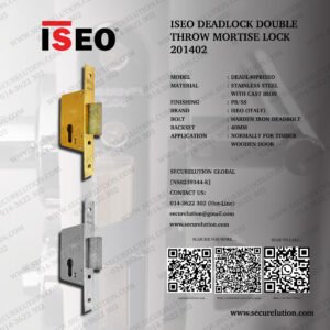 ISEO DEADLOCK DOUBLE THROW MORTISE LOCK 201402