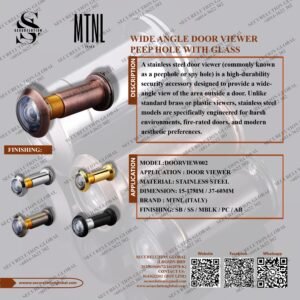 WIDE ANGLE DOOR VIEWER/PEEP HOLE WITH GLASS