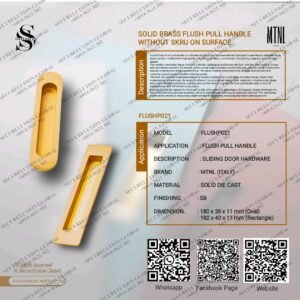 SOLID BRASS FLUSH PULL HANDLE WITHOUT SKRU ON SURFACE