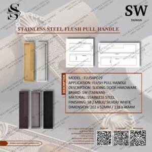 STAINLESS STEEL FLUSH PULL HANDLE
