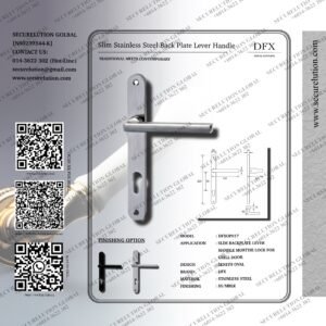 Slim Stainless Steel Back Plate Lever Handle
