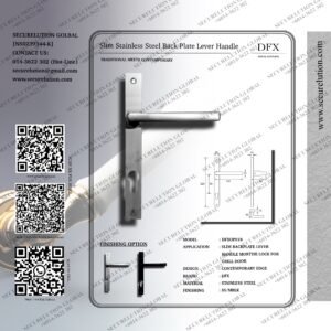 Slim Stainless Steel Back Plate Lever Handle