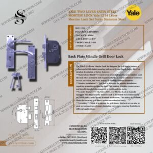 YALE TWO LEVER SATIN STEEL MORTISE LOCK