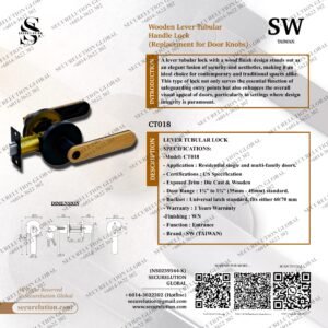 Wooden Lever Tubular Handle Lock (Replacement for Door Knobs)