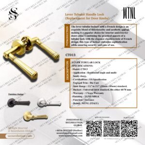 Lever Tubular Handle Lock (Replacement for Door Knobs)