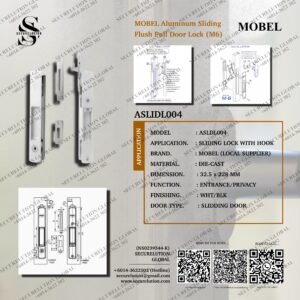 MOBEL Aluminum Sliding Flush Pull Door Lock (M6)