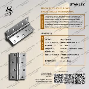 HEAVY DUTY SOLID 8 INCH BRASS HINGES WITH BEARING