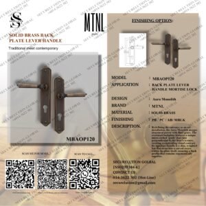 SOLID BRASS BACK PLATE LEVER HANDLE