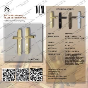 SOLID BRASS BACK PLATE LEVER HANDLE