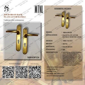 SOLID BRASS BACK PLATE LEVER HANDLE