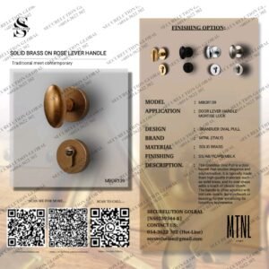 Solid Brass On-Rose Lever Handle