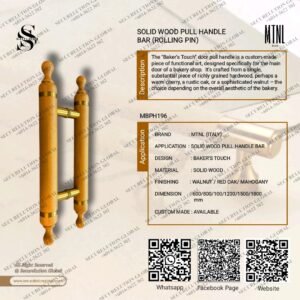 SOLID WOOD PULL HANDLE BAR (ROLLING PIN)