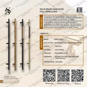 SOLID BRASS MAIN DOOR PULL HANDLE BAR