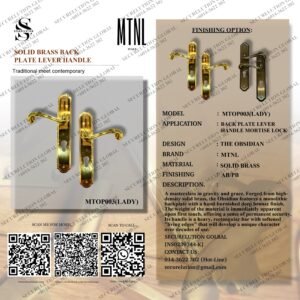 SOLID BRASS BACK PLATE LEVER HANDLE