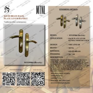 SOLID BRASS BACK PLATE LEVER HANDLE