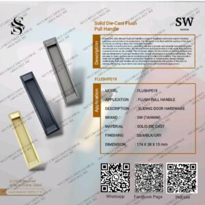 Solid Die-Cast Flush Pull Handle