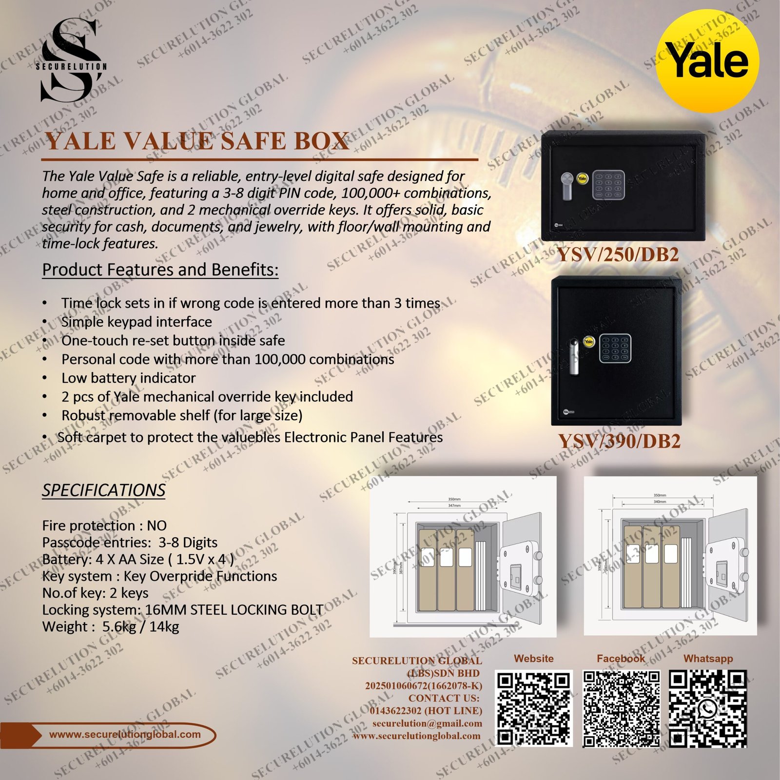 YALE VALUE SAFE BOX