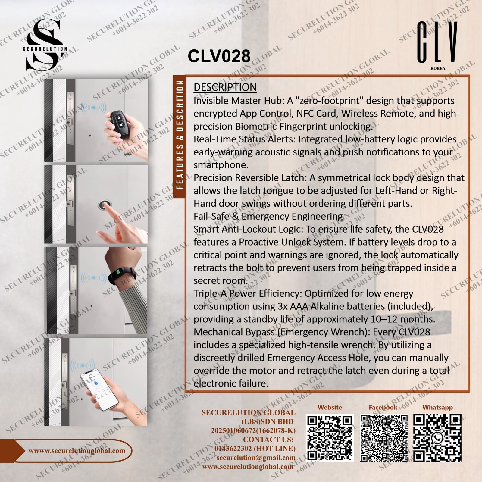 CLV Digital Lock for Hidden Door CLV028 - Image 2