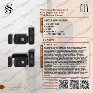Waterproof Outdoor Grill Gate Digital Rim Lock With Remote Control CLV029